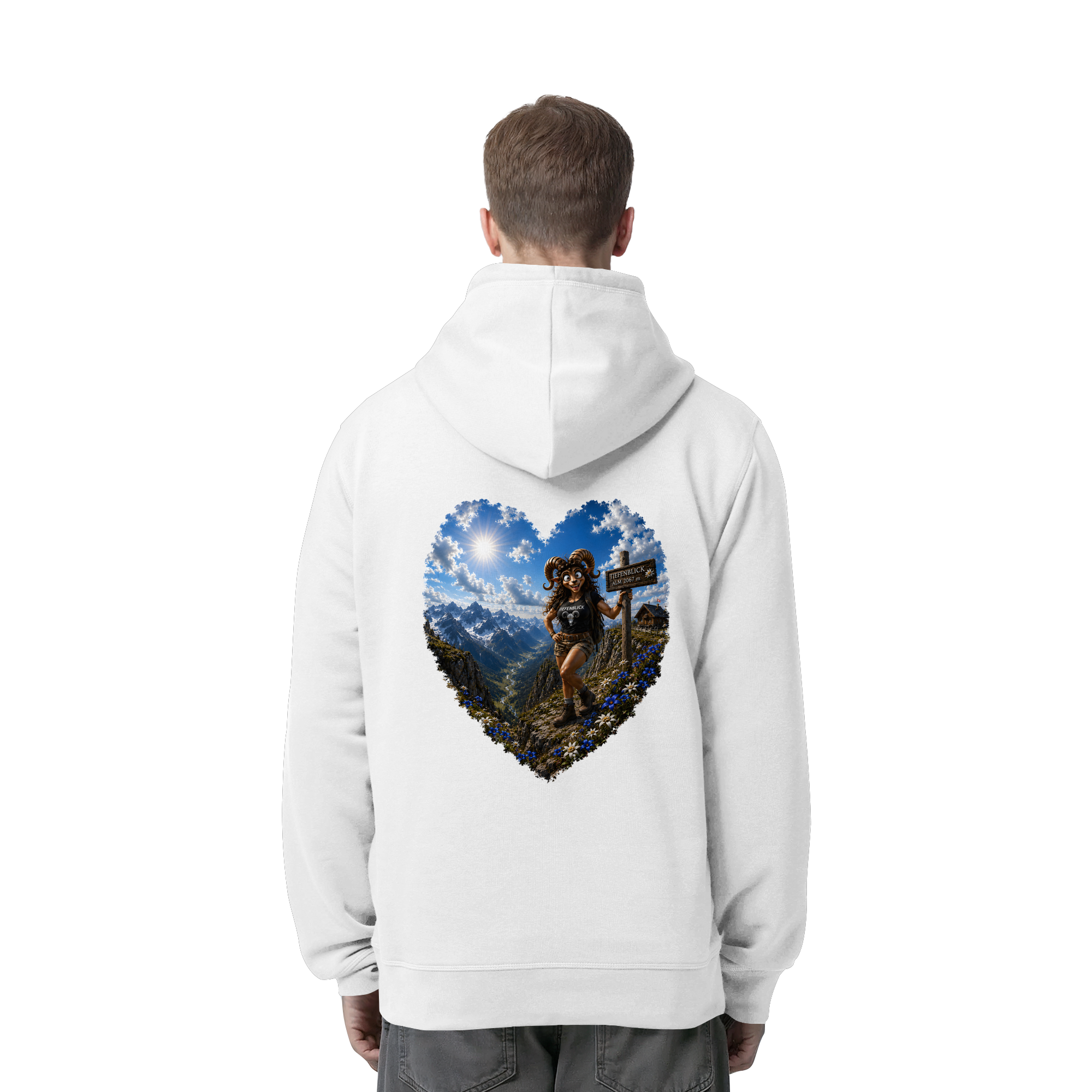 Tiefenblick Wandern Herz - Organic Side Pocket Hoodie