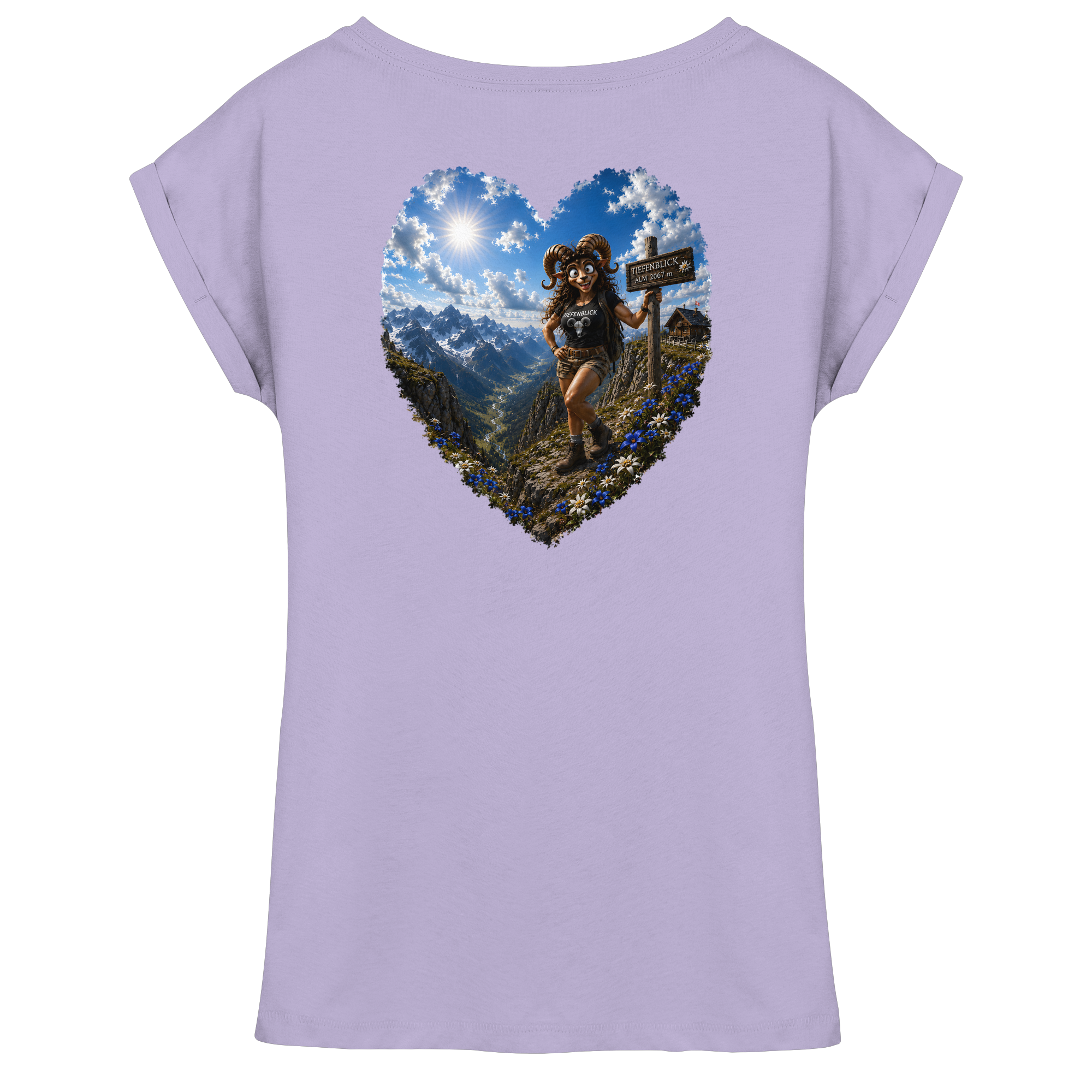 Tiefenblick Wandern Herz - Womens Extended Shoulder T-Shirt
