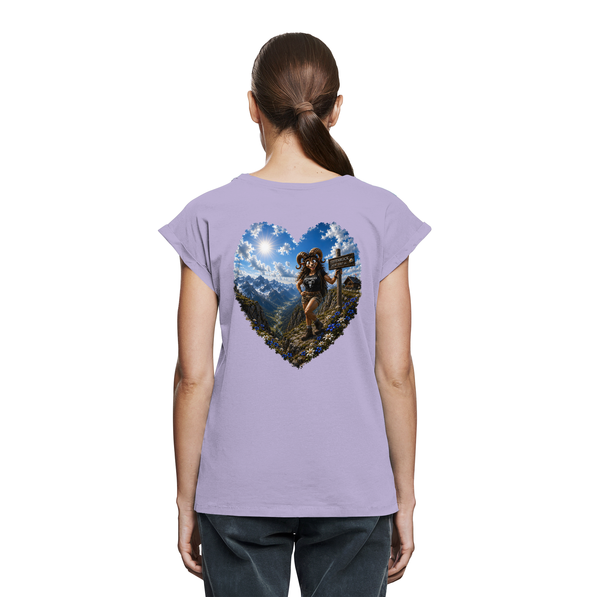 Tiefenblick Wandern Herz - Womens Extended Shoulder T-Shirt