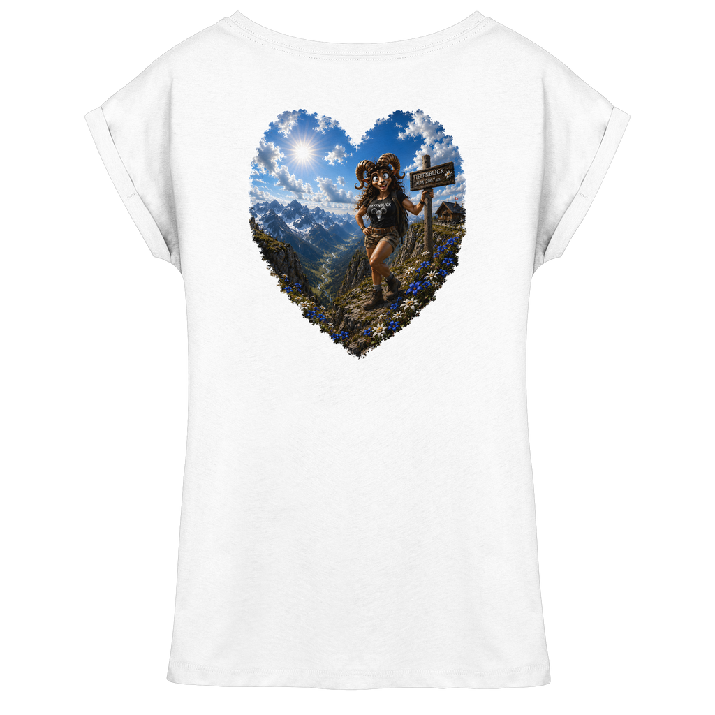 Tiefenblick Wandern Herz - Womens Extended Shoulder T-Shirt