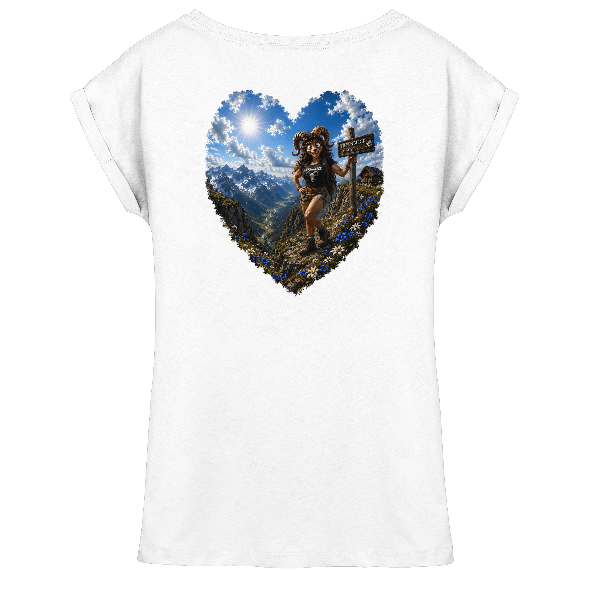 Tiefenblick Wandern Herz - Womens Extended Shoulder T-Shirt