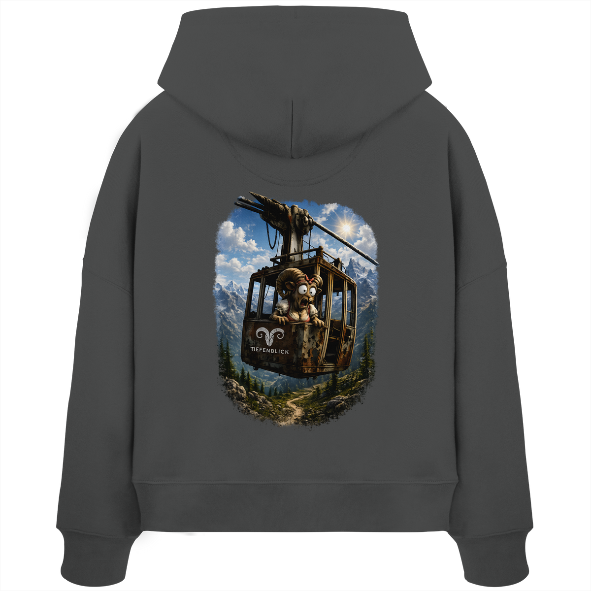 Tiefenblick Adrenalin Gondel Fun - Womens Organic Boxcut Hoodie