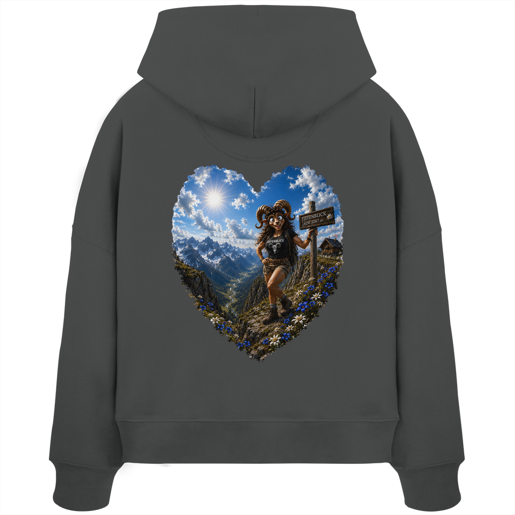 Tiefenblick Wandern Herz - Womens Organic Boxcut Hoodie