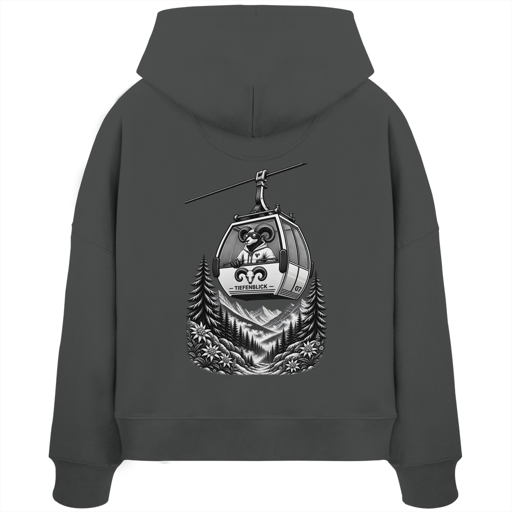Tiefenblick Gondel Fun  - Womens Organic Boxcut Hoodie