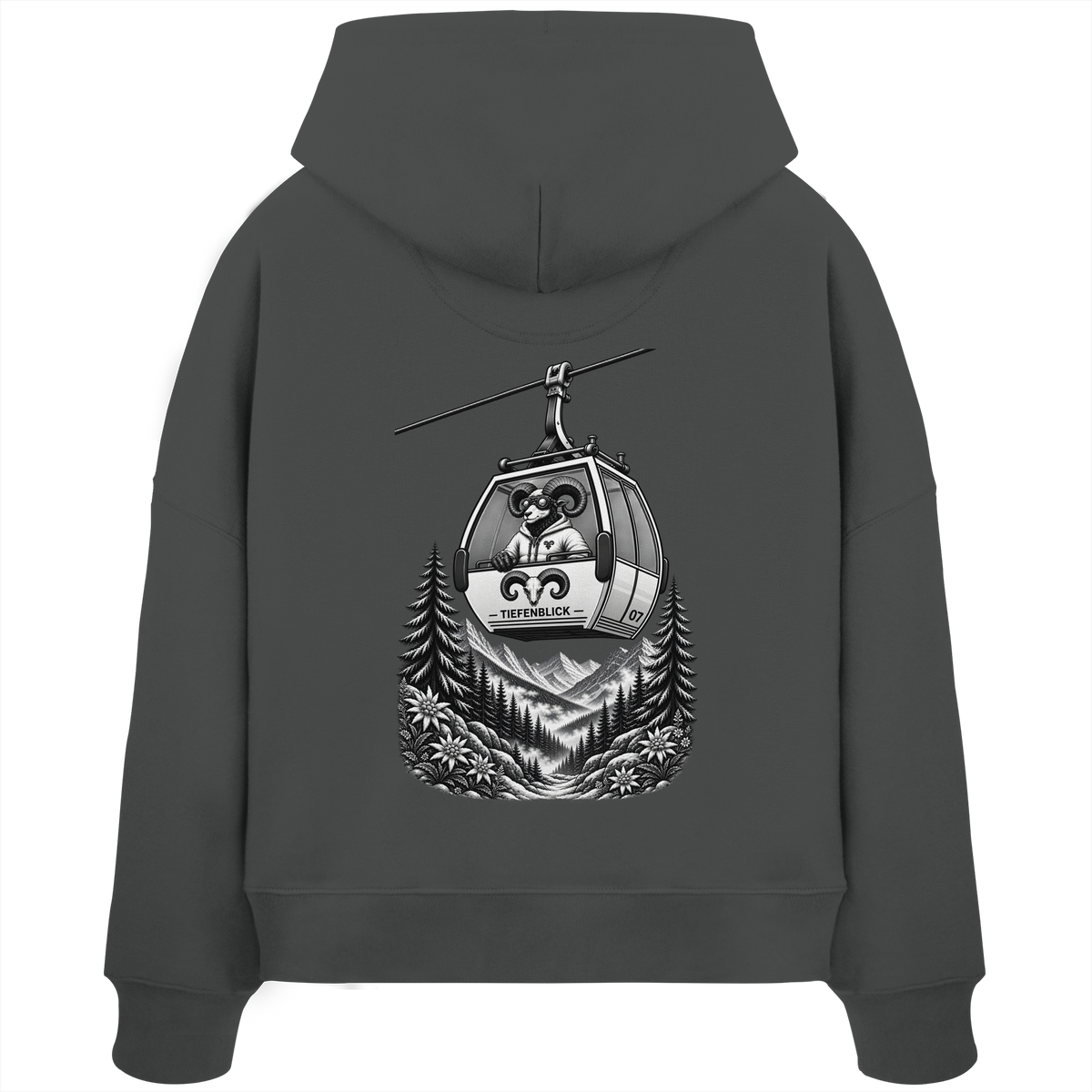 Tiefenblick Gondel Fun  - Womens Organic Boxcut Hoodie