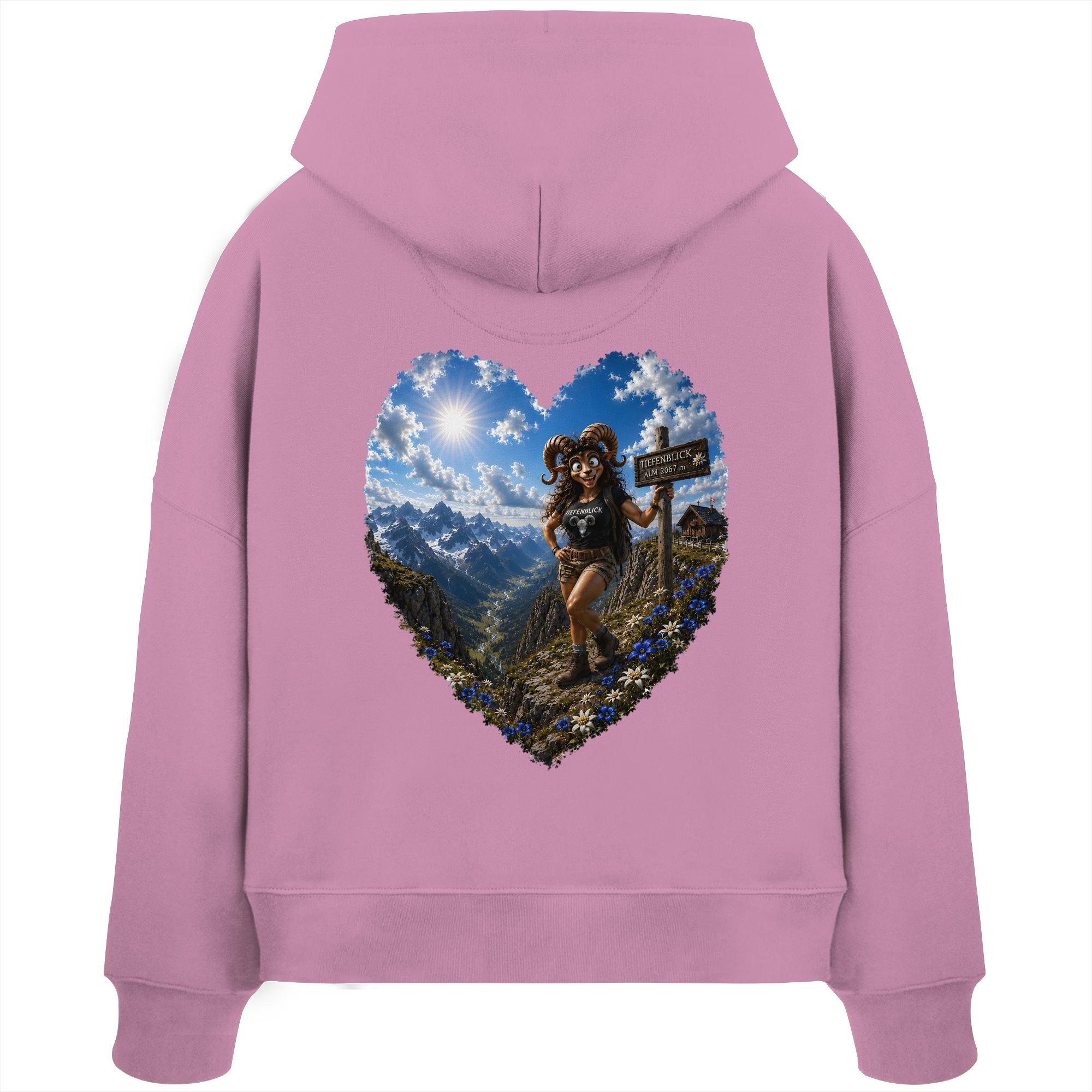 Tiefenblick Wandern Herz - Womens Organic Boxcut Hoodie