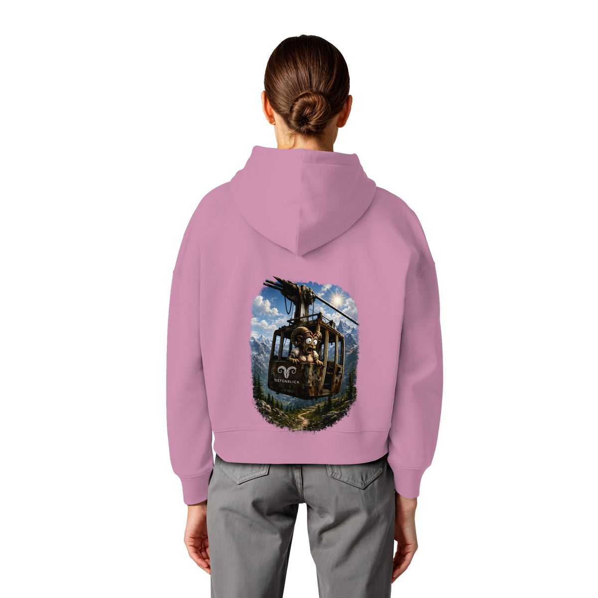 Tiefenblick Adrenalin Gondel Fun - Womens Organic Boxcut Hoodie