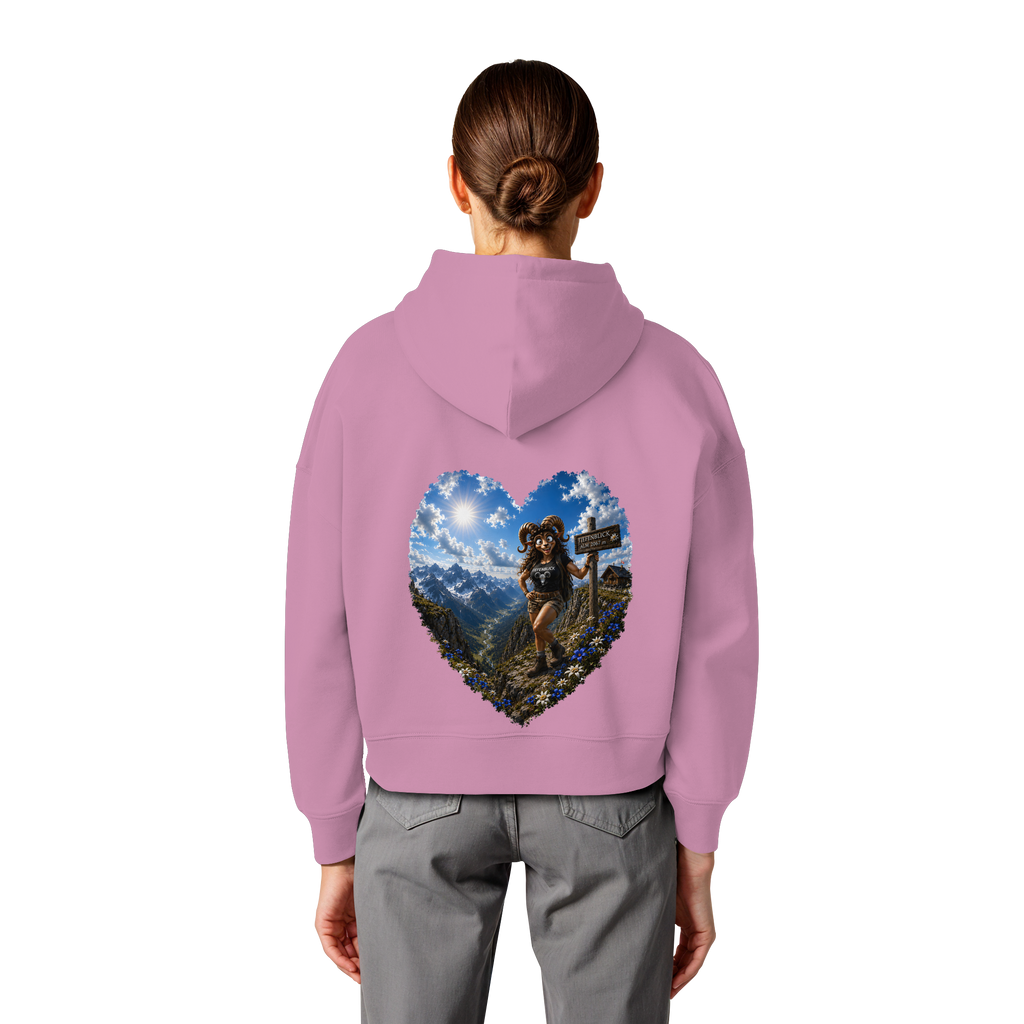 Tiefenblick Wandern Herz - Womens Organic Boxcut Hoodie