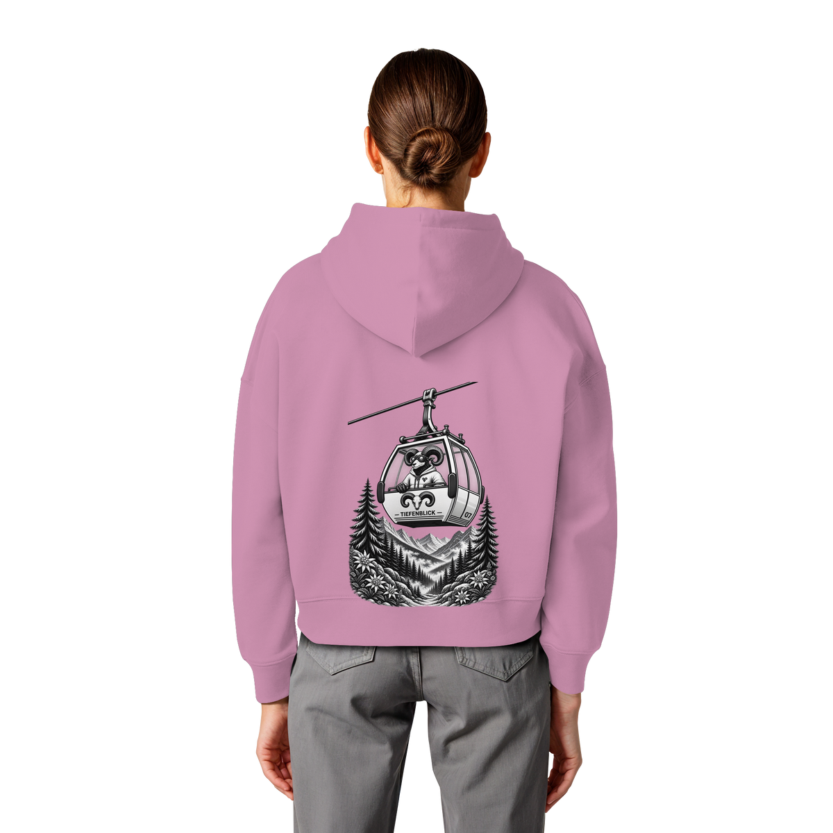 Tiefenblick Gondel Fun  - Womens Organic Boxcut Hoodie