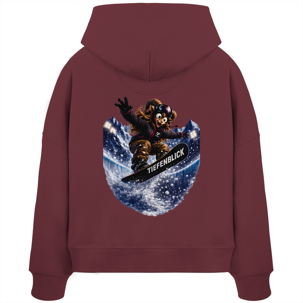 Tiefenblick Snowboarden Halfpipe - Womens Organic Boxcut Hoodie