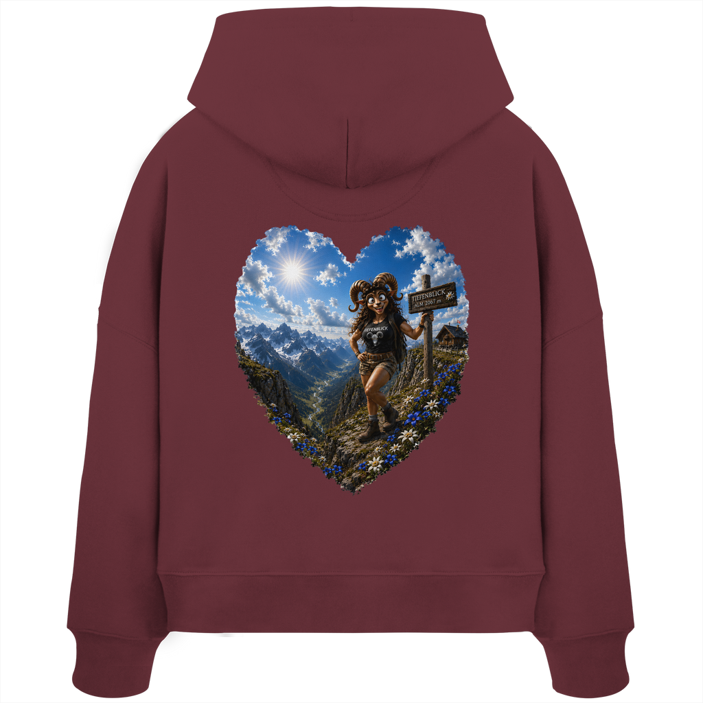 Tiefenblick Wandern Herz - Womens Organic Boxcut Hoodie