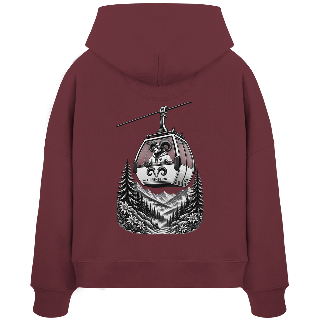Tiefenblick Gondel Fun  - Womens Organic Boxcut Hoodie