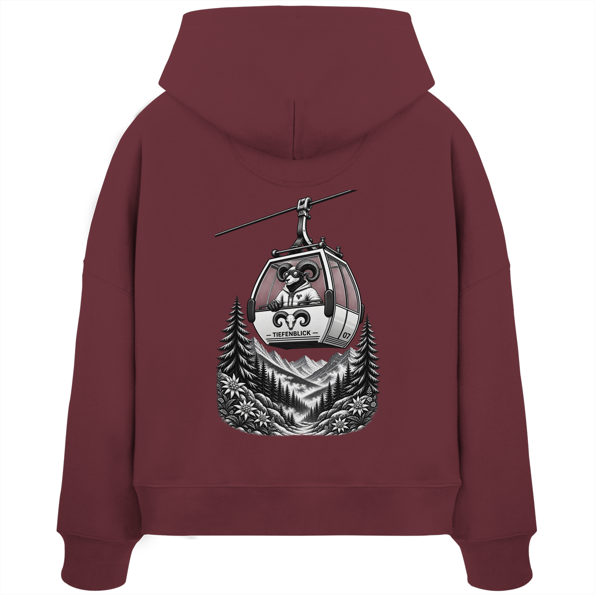 Tiefenblick Gondel Fun  - Womens Organic Boxcut Hoodie