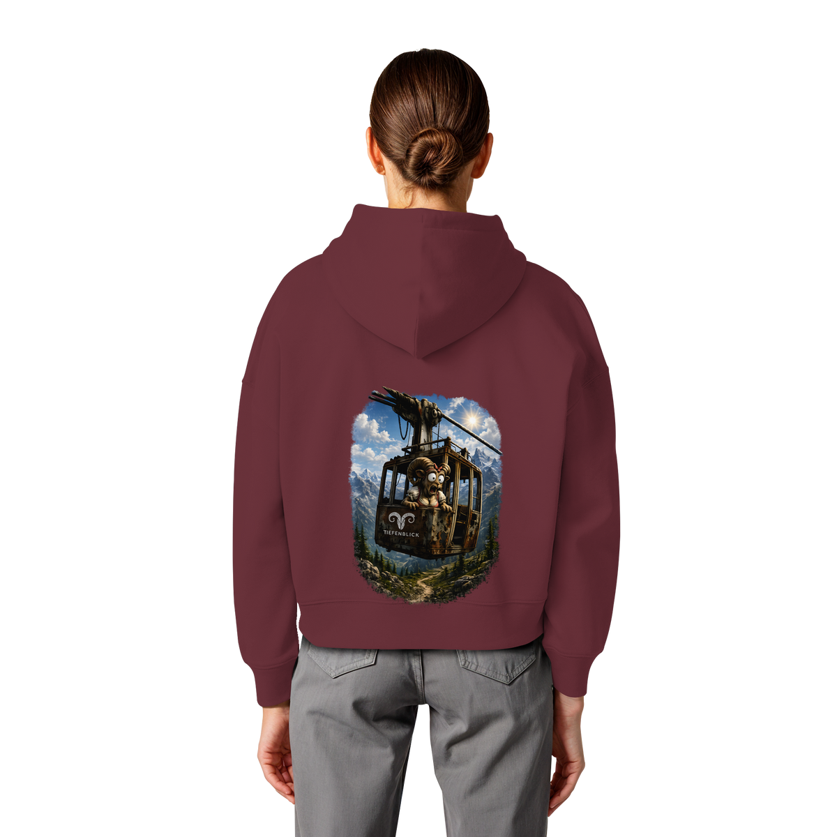 Tiefenblick Adrenalin Gondel Fun - Womens Organic Boxcut Hoodie