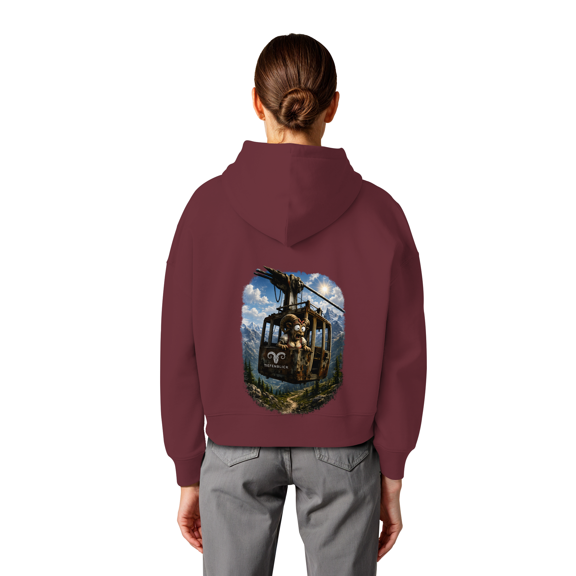Tiefenblick Gondel Adrenalin Fun - Womens Organic Boxcut Hoodie