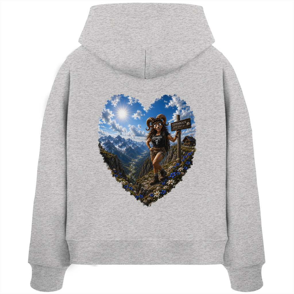 Tiefenblick Wandern Herz - Womens Organic Boxcut Hoodie