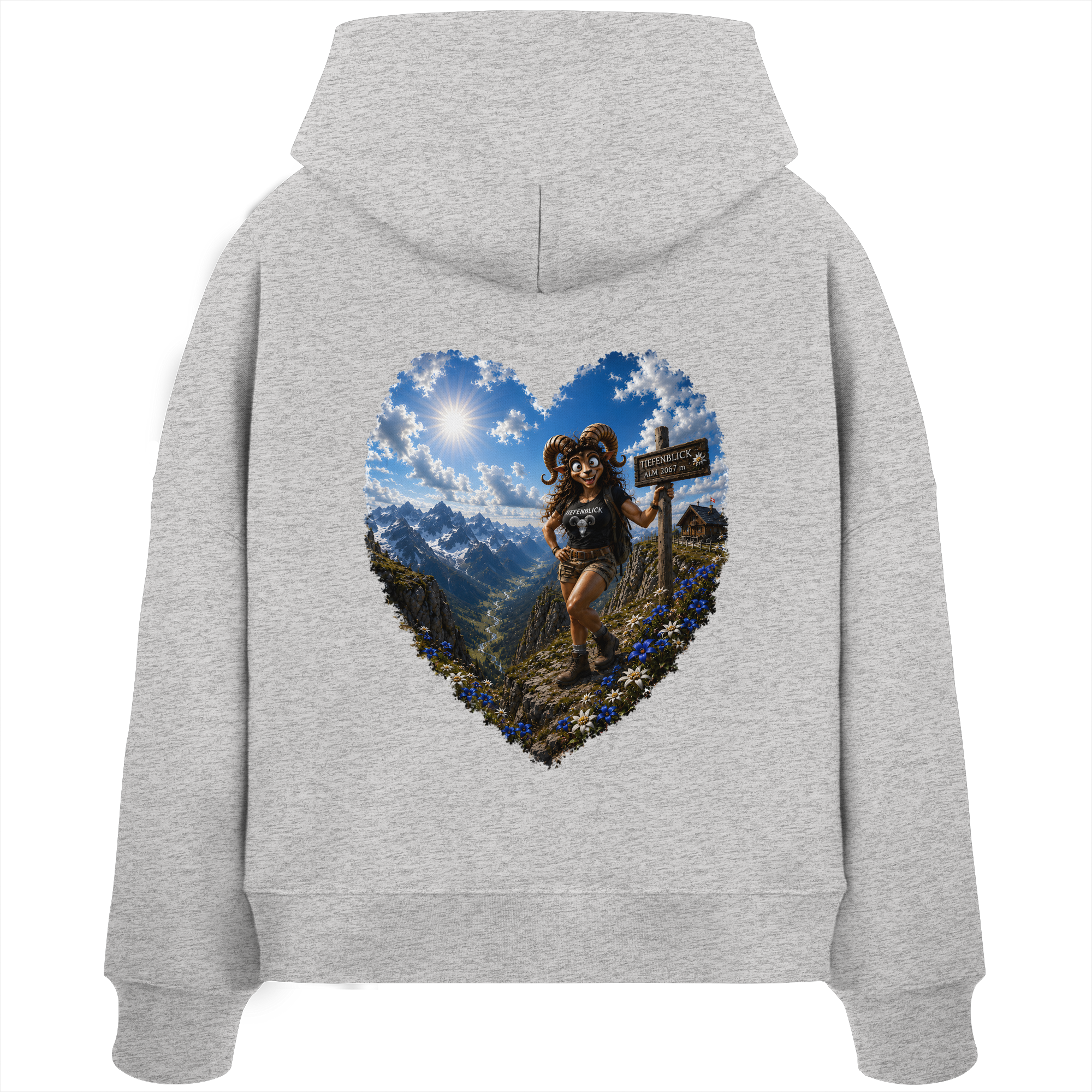 Tiefenblick Wandern Herz - Womens Organic Boxcut Hoodie