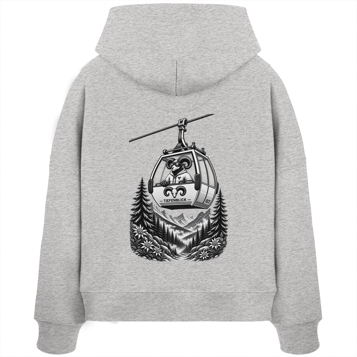 Tiefenblick Gondel Fun  - Womens Organic Boxcut Hoodie