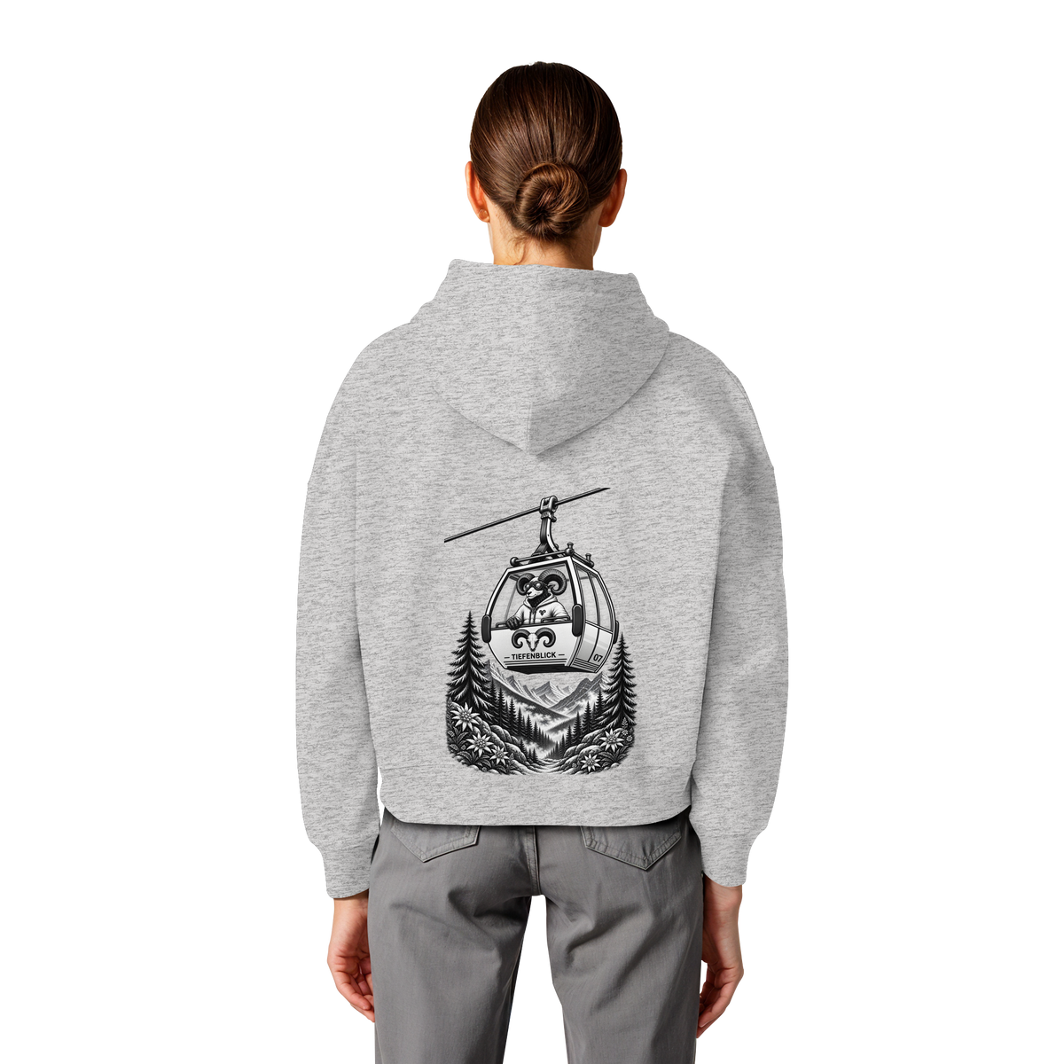 Tiefenblick Gondel Fun  - Womens Organic Boxcut Hoodie