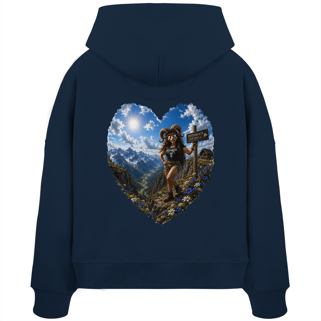 Tiefenblick Wandern Herz - Womens Organic Boxcut Hoodie
