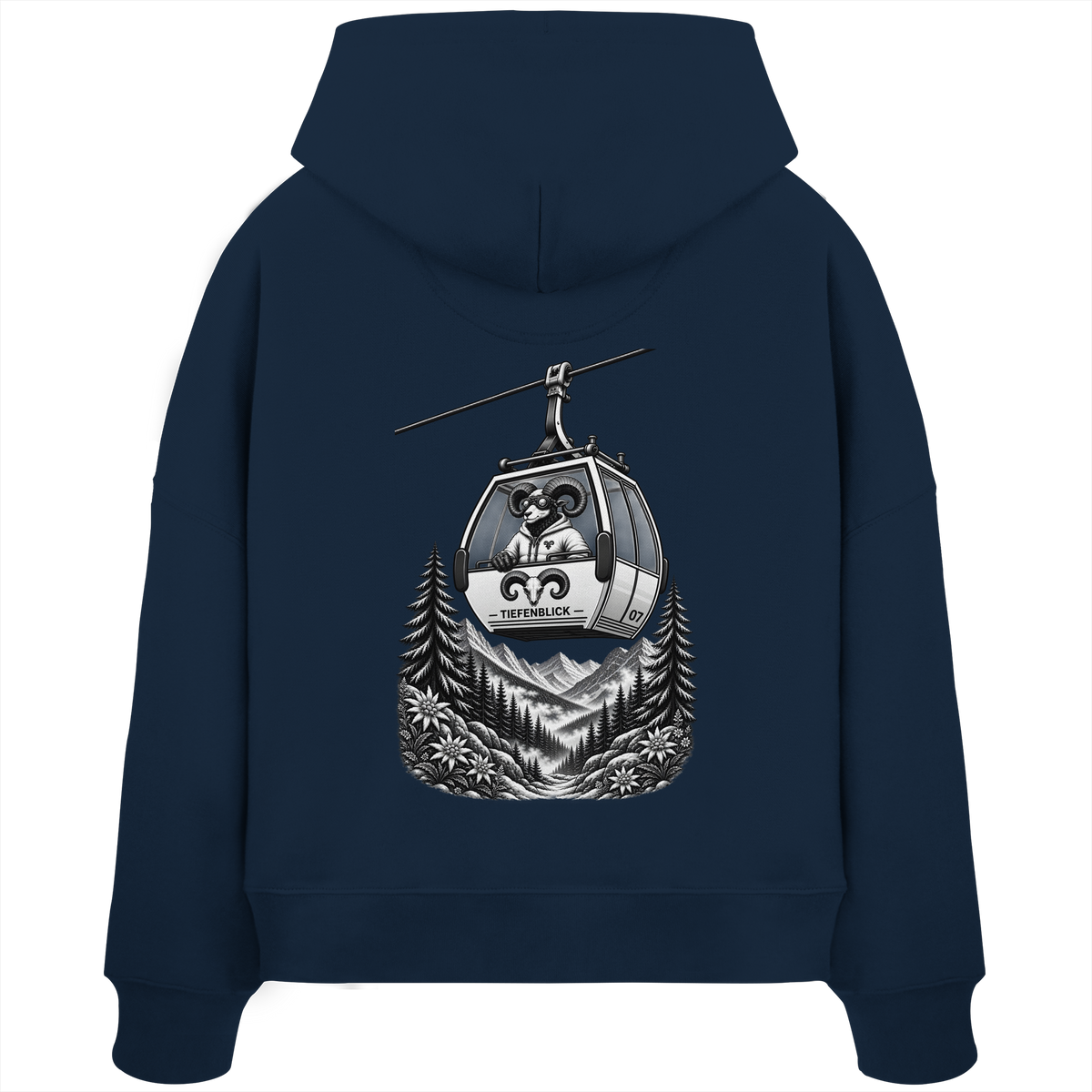 Tiefenblick Gondel Fun  - Womens Organic Boxcut Hoodie