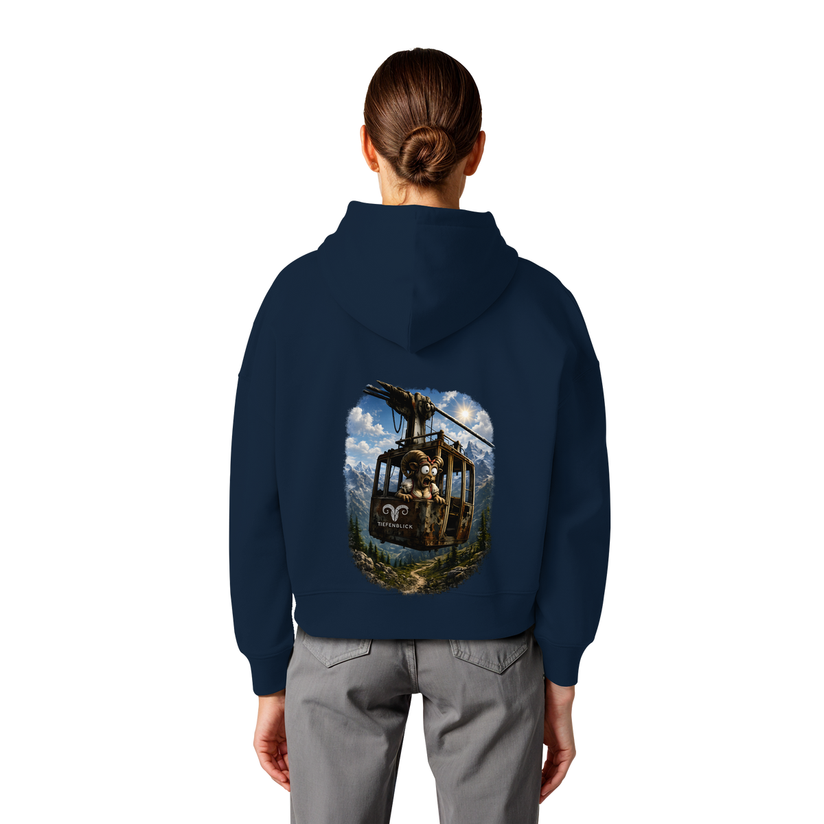 Tiefenblick Adrenalin Gondel Fun - Womens Organic Boxcut Hoodie