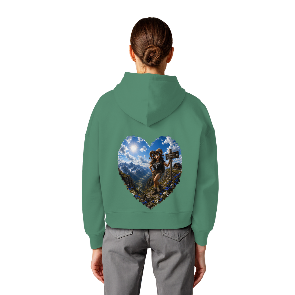 Tiefenblick Wandern Herz - Womens Organic Boxcut Hoodie
