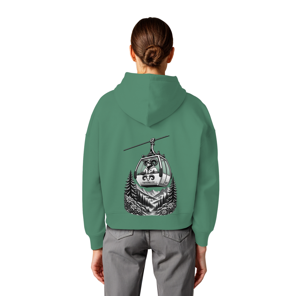 Tiefenblick Gondel Fun  - Womens Organic Boxcut Hoodie