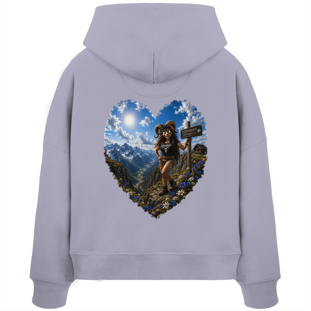 Tiefenblick Wandern Herz - Womens Organic Boxcut Hoodie