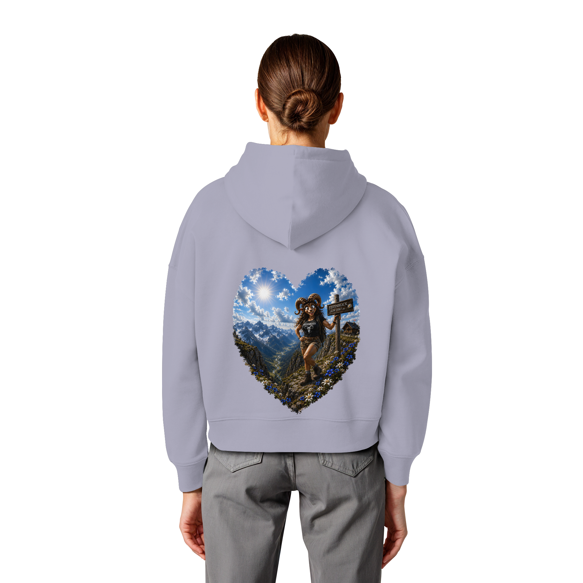 Tiefenblick Wandern Herz - Womens Organic Boxcut Hoodie