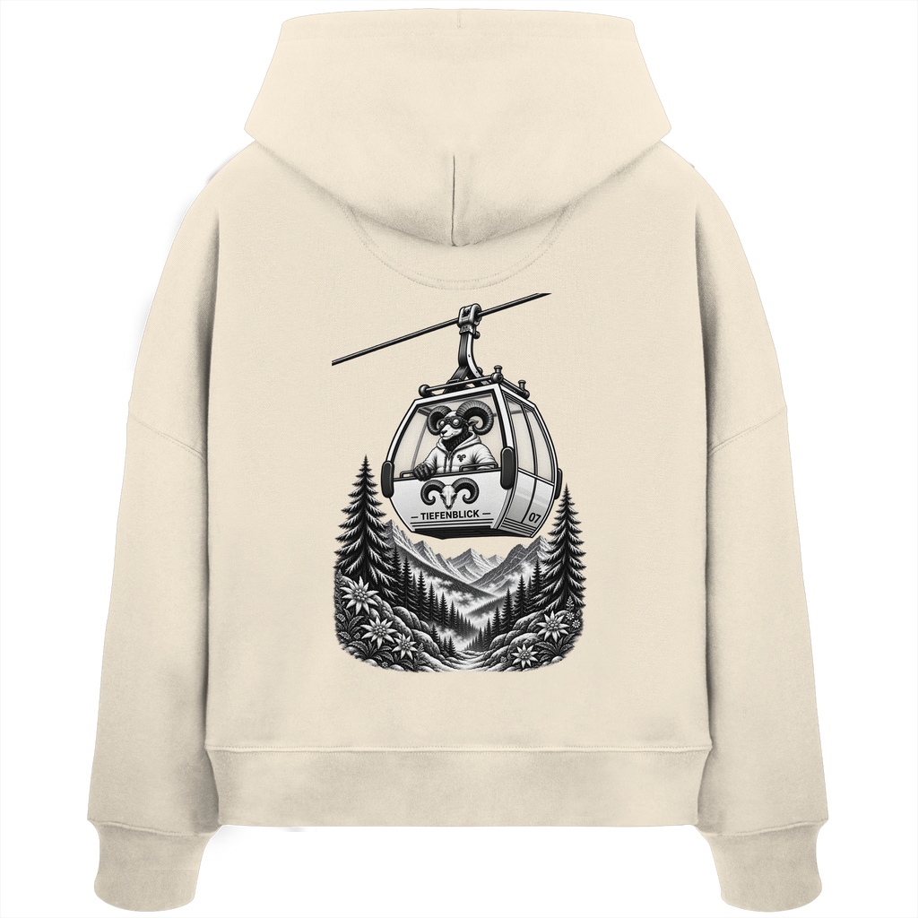Tiefenblick Gondel Fun  - Womens Organic Boxcut Hoodie