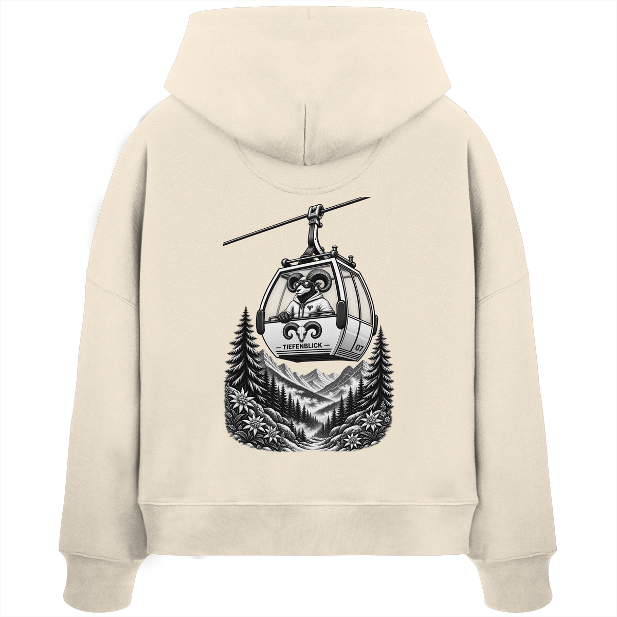 Tiefenblick Gondel Fun  - Womens Organic Boxcut Hoodie