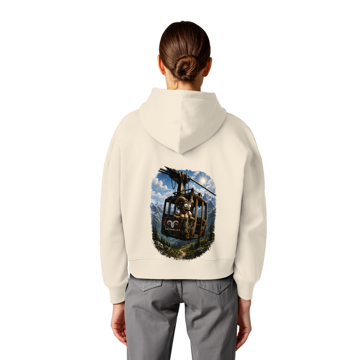 Tiefenblick Adrenalin Gondel Fun - Womens Organic Boxcut Hoodie