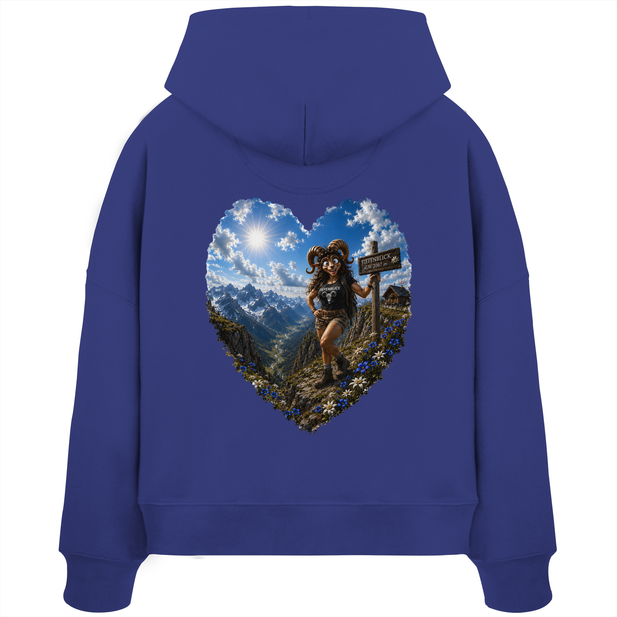 Tiefenblick Wandern Herz - Womens Organic Boxcut Hoodie