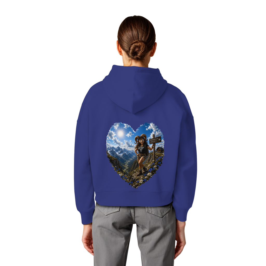 Tiefenblick Wandern Herz - Womens Organic Boxcut Hoodie
