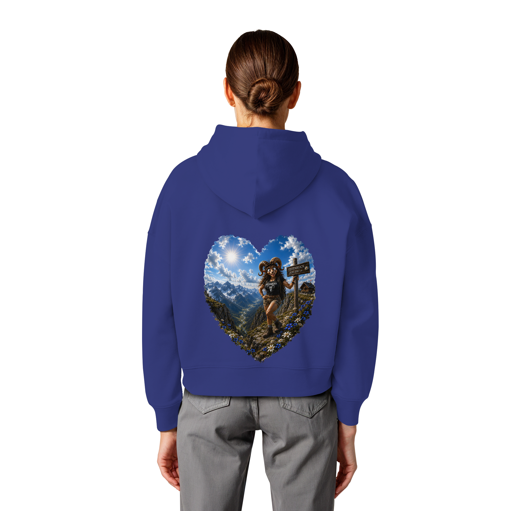 Tiefenblick Wandern Herz - Womens Organic Boxcut Hoodie