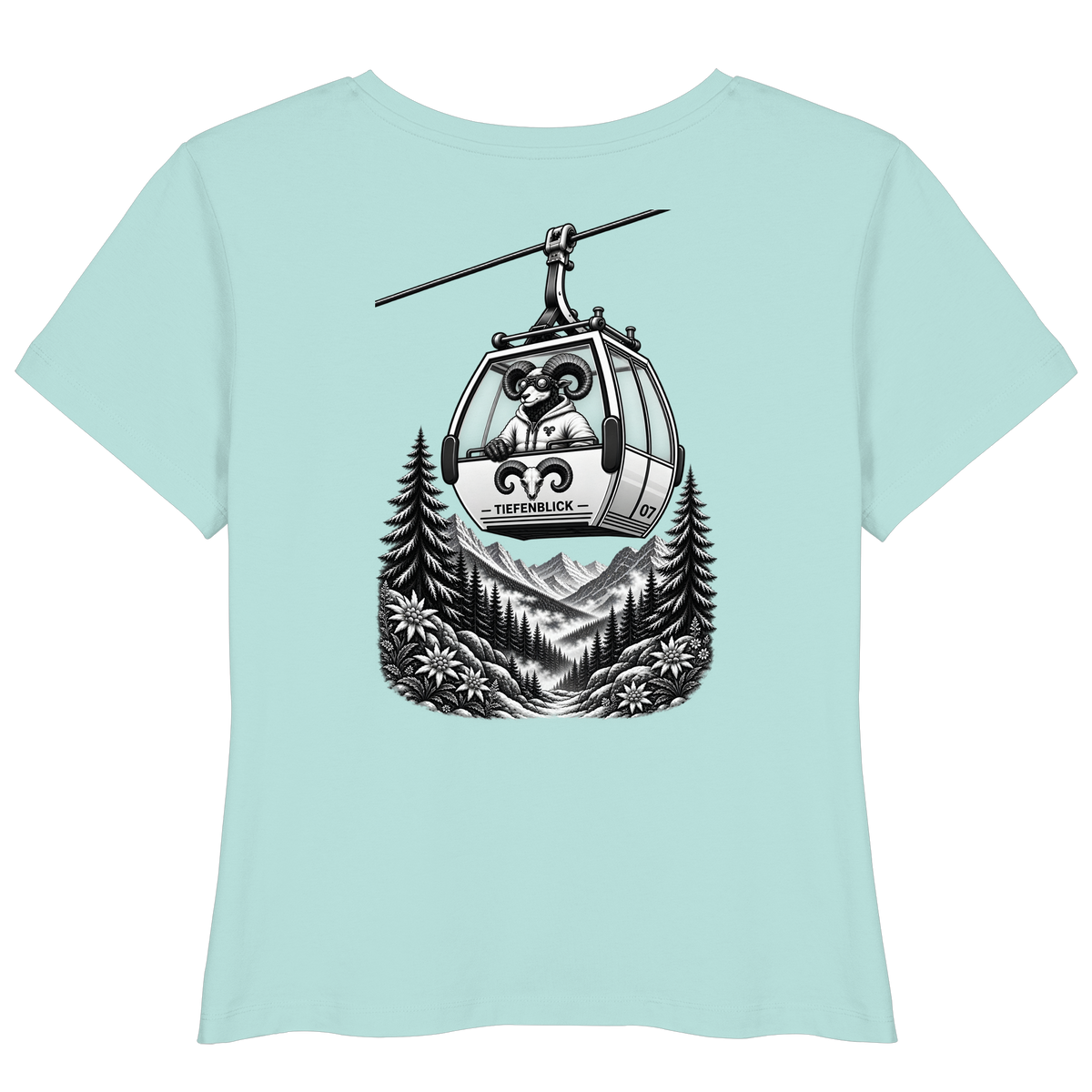 Tiefenblick Gondel Fun  - Womens Organic Lightweight T-Shirt