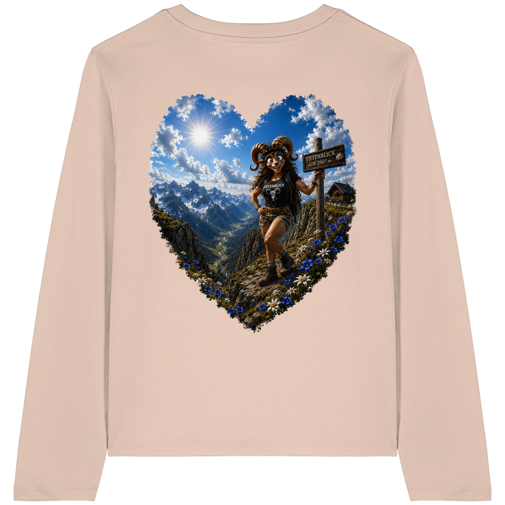 Tiefenblick Wandern Herz - Womens Organic Longsleeve T-Shirt