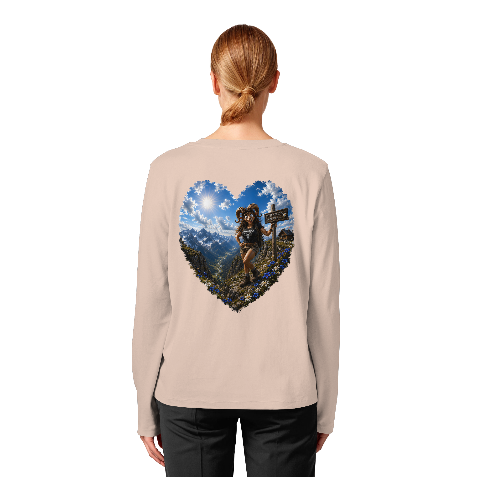 Tiefenblick Wandern Herz - Womens Organic Longsleeve T-Shirt