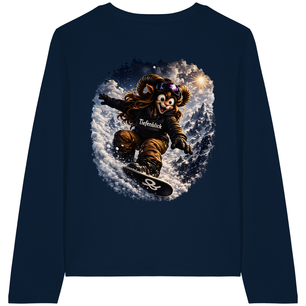 Tiefenblick Snowboarden  - Womens Organic Longsleeve T-Shirt