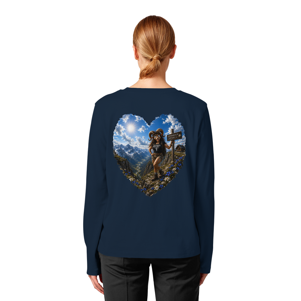 Tiefenblick Wandern Herz - Womens Organic Longsleeve T-Shirt