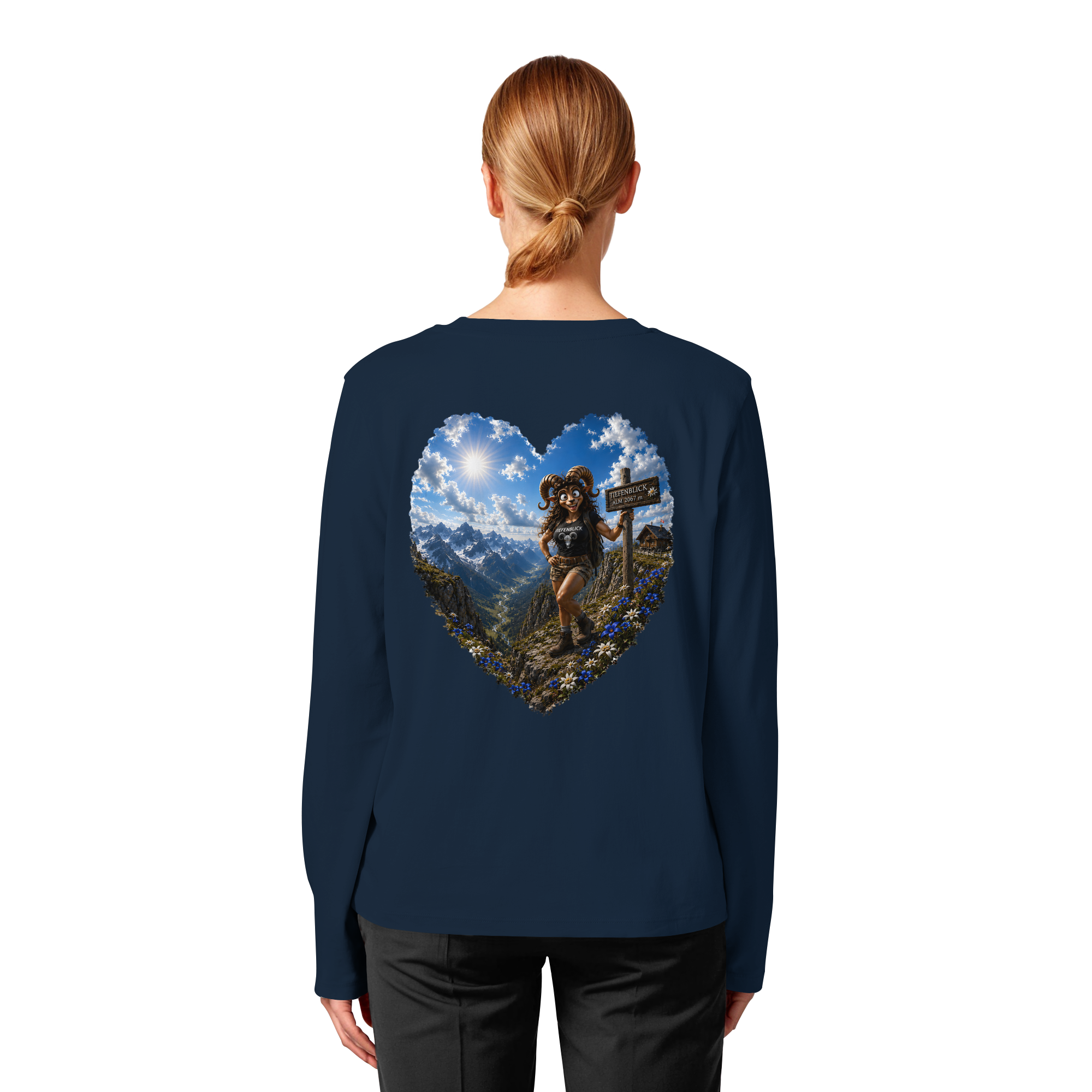Tiefenblick Wandern Herz - Womens Organic Longsleeve T-Shirt