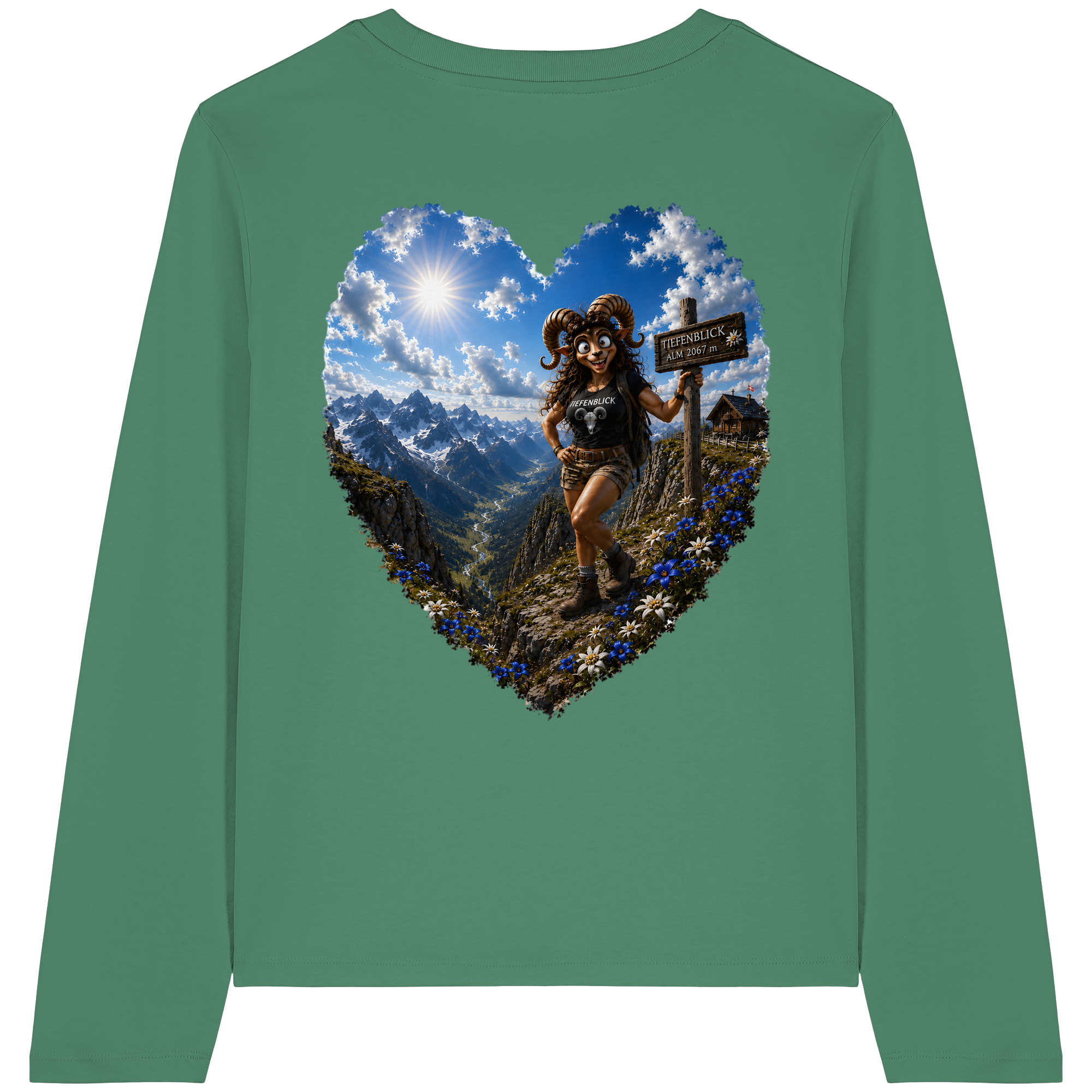 Tiefenblick Wandern Herz - Womens Organic Longsleeve T-Shirt