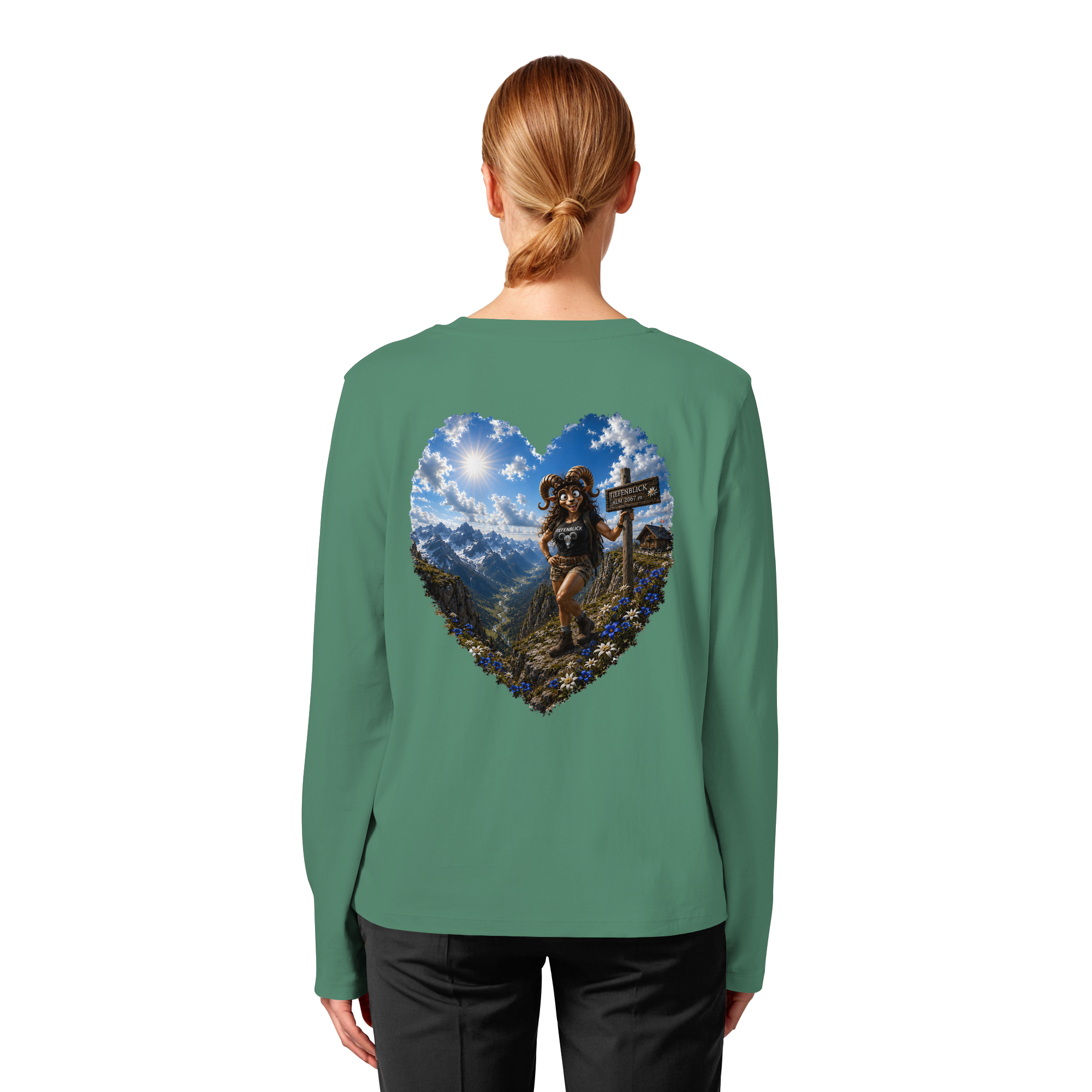 Tiefenblick Wandern Herz - Womens Organic Longsleeve T-Shirt