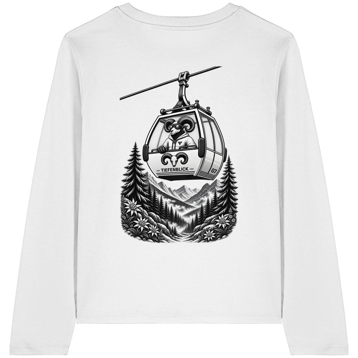 Tiefenblick Gondel Fun  - Womens Organic Longsleeve T-Shirt