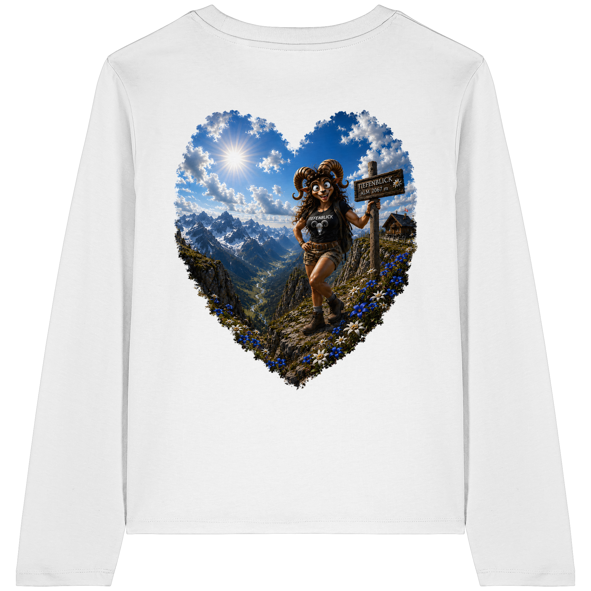 Tiefenblick Wandern Herz - Womens Organic Longsleeve T-Shirt