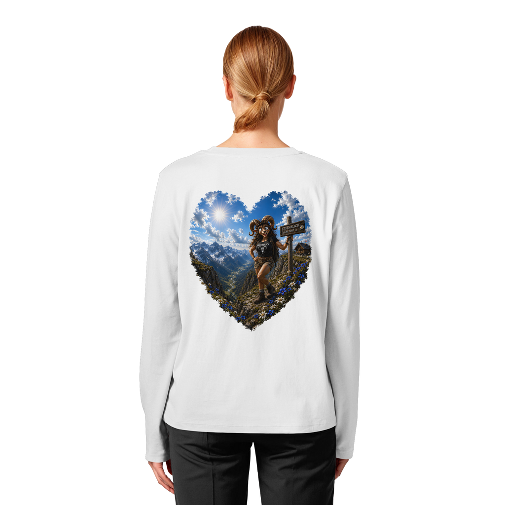 Tiefenblick Wandern Herz - Womens Organic Longsleeve T-Shirt